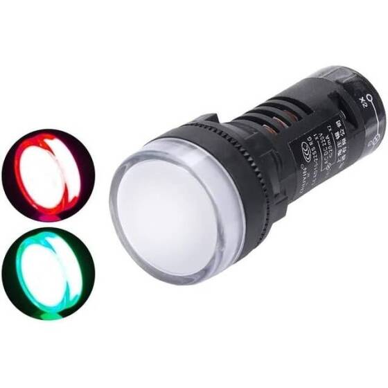AC380V AD16-22SS Kırmızı+Yeşil LED Çift Renkli Sinyal Led - Sinyal Lambası - 1