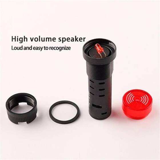 AD16-16SM 16mm 12V Sarı Işıklı Buzzer - Buzzerlı Sinyal Göstergesi - 3