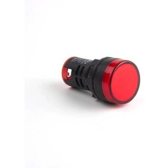 AD16-22DS 22mm 380V AC LED Işıklı Kırmızı Sinyal Lambası - 1