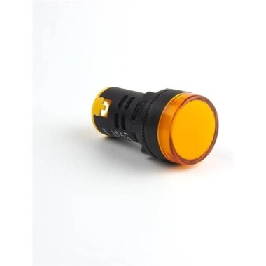 AD16-22DS 22mm 380V AC LED Işıklı Sarı Sinyal Lambası - 1