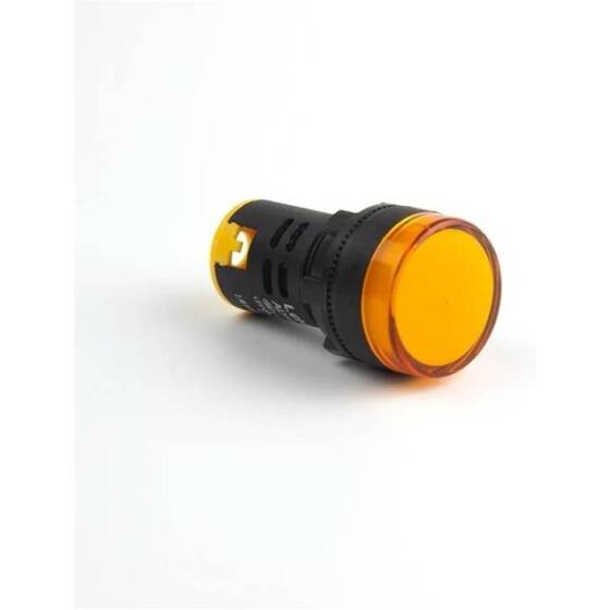 AD16-22DS 22mm 380V AC LED Işıklı Sarı Sinyal Lambası - 1