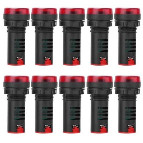 AD16-22SM 22mm 110V Kırmızı Işıklı Buzzer - Buzzerlı Sinyal Göstergesi - 1