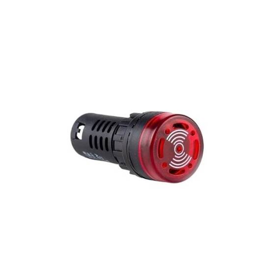 AD16-22SM 22mm 36V Kırmızı Işıklı Buzzer - Buzzerlı Sinyal Göstergesi - 1