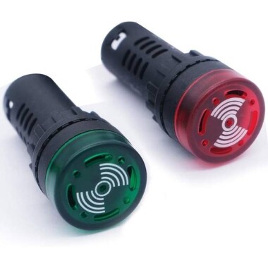 AD16-30SM 30mm 380V Kırmızı Işıklı Buzzer - Buzzerlı Sinyal Göstergesi - 1