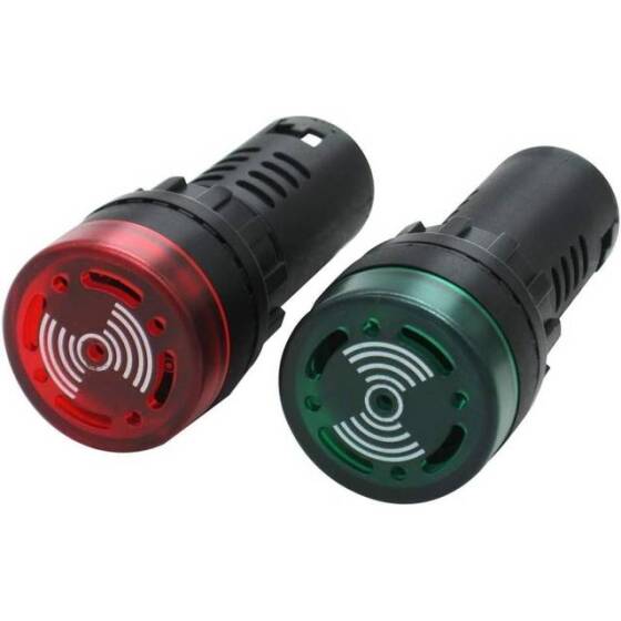 AD16-30SM 30mm 380V Kırmızı Işıklı Buzzer - Buzzerlı Sinyal Göstergesi - 4