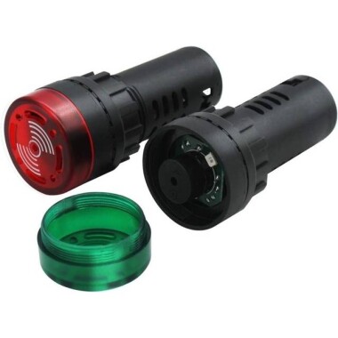 AD16-30SM 30mm 380V Kırmızı Işıklı Buzzer - Buzzerlı Sinyal Göstergesi - 5