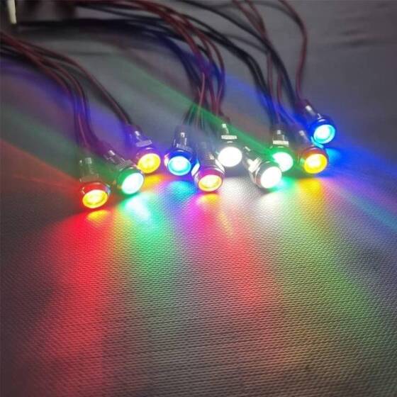 AD22C-10 10mm 3V Mavi LED Metal Sinyal Lambası - Metal İndicator Light - 5