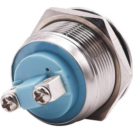 AD22C-12 12mm 24V Yeşil LED Metal Sinyal Lambası - Metal İndicator Light - 3
