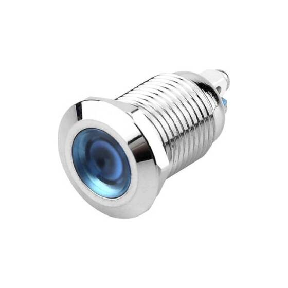 AD22C-6 6mm 12V Kırmızı LED Metal Sinyal Lambası - Metal İndicator Light - 2