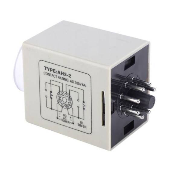 AH3-2 AC 220V Gecikmeli DPDT Dijital Zaman Rölesi - 12H - 3