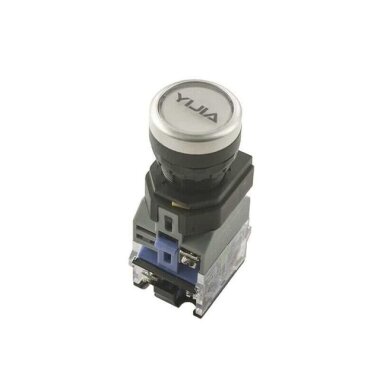 Anahtarlı Push Buton 220V Beyaz Işıklı YJ139-LA38 - YIJIA