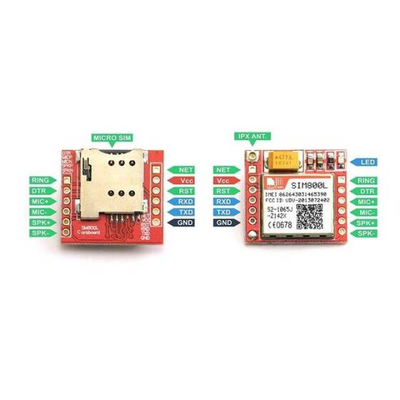Arduino GSM GPRS Modülü SiM800L Modülü Antenli - 2