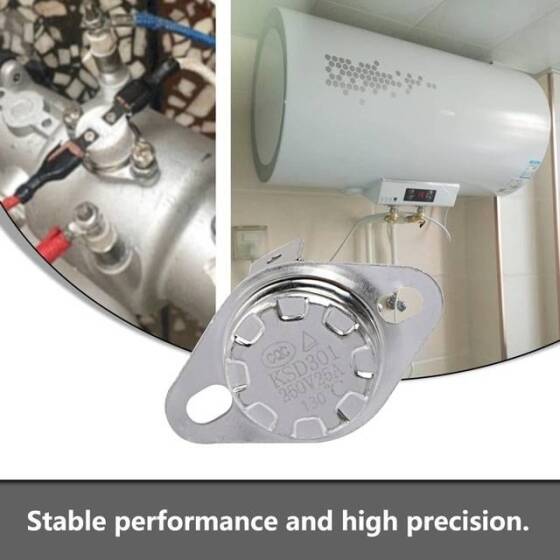 Bakalit KSD301 130 Derece NC Limit Termostat 250V 10A - 4
