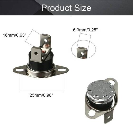 Bakalit KSD301 70 Derece NC Limit Termostat 250V 10A - 2