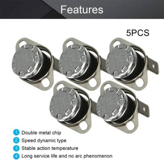 Bakalit KSD301 70 Derece NC Limit Termostat 250V 10A - 3