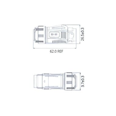 BD-20-C04PE-03-006A 4 Pin Su Geçirmez Konnektör - Erkek - 2