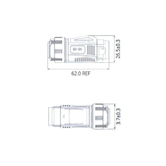 BD-20-C04PE-03-006A 4 Pin Su Geçirmez Konnektör - Erkek - 2