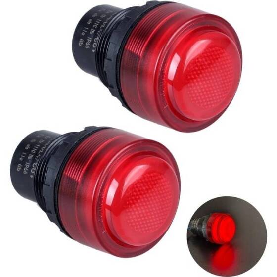 BD0803 30mm AC/DC 24V-36V Beyaz Patlamaya Dayanıklı Antikorozif Sinyal Led - Sinyal Lambası - 1