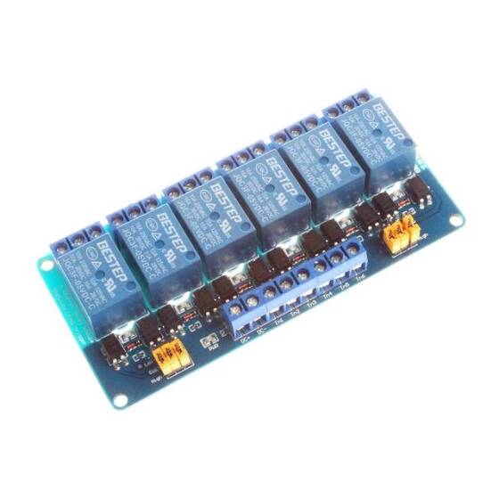 BESTEP 6 Kanal 3V Röle Modülü Yüksek Ve Düşük Tetikleme - Mavi PCB - 1