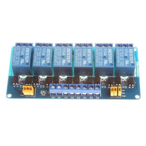 BESTEP 6 Kanal 3V Röle Modülü Yüksek Ve Düşük Tetikleme - Mavi PCB - 2