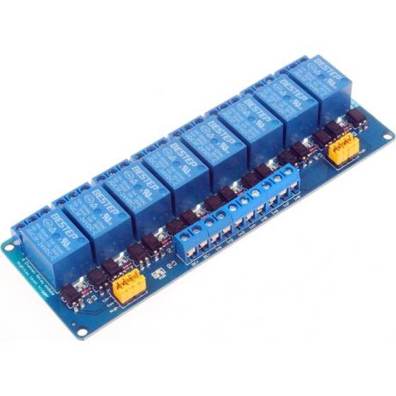 BESTEP 8 Kanal 12V Röle Modülü Yüksek Ve Düşük Tetikleme - Mavi PCB - 1
