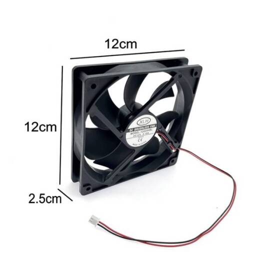 Beyaz 12025 12V DC Led Sessiz Çift Diyaframlı Sessiz Egzoz Fan 33 Işık Boyutu:120x120x25mm - 2