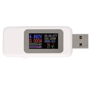 Beyaz KWS-MX19 USB Test Cihazı DC4V-30V 0-5A Akım Gerilim Ölçer Zamanlama Ampermetre - 1