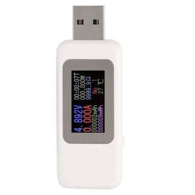 Beyaz KWS-MX19 USB Test Cihazı DC4V-30V 0-5A Akım Gerilim Ölçer Zamanlama Ampermetre - 3