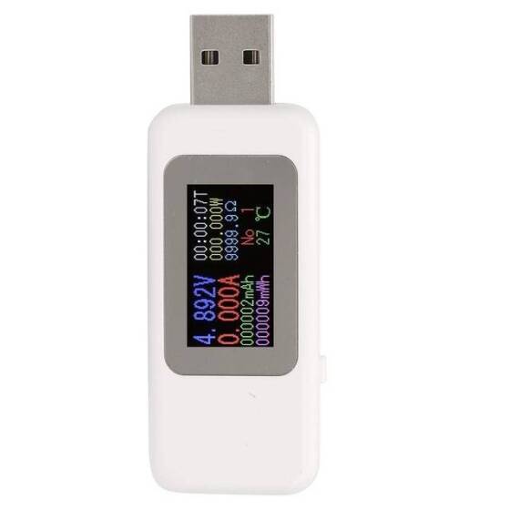 Beyaz KWS-MX19 USB Test Cihazı DC4V-30V 0-5A Akım Gerilim Ölçer Zamanlama Ampermetre - 3