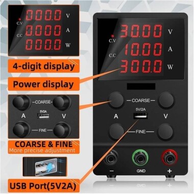 Beyaz SPS1203 120V 3A Dikey Dijital Ekranlı DC Ayarlı Güç Kaynağı 110V US Fişli - 4