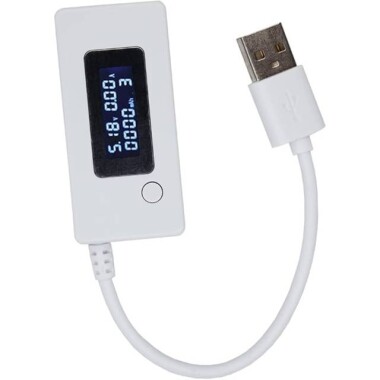 Beyaz USB Test Cihazı Akım Dedektörü Ve Voltmetre LCD Ekranlı Monitörler. Ambalajsız Mobil Güç Kapasitesi - 2