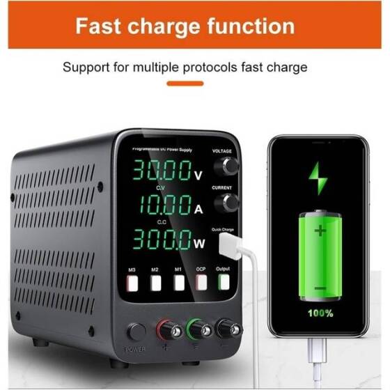 Beyaz WPS1203B 120V 3A DC Ayarlı Güç Kaynağı 110V US Fişli - 3