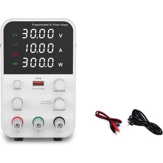 Beyaz WPS3010B 30V 10A DC Ayarlı Güç Kaynağı 220V EU Fişli - 1