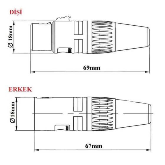Canon / XLR 4 Pin Jack - Erkek - 3