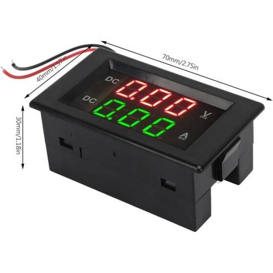 Çift Led 0-28 İnç Ekran DC0-100V 10A Gerilim Ve Akım Testi Dijital Enstrüman Dijital Metre Paneli Amplifikatör Kırmızı Yeşil 10A - 3