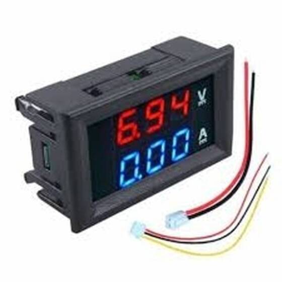 Çift Led 0-28 İnç Ekran DC0-100V 50A Gerilim Ve Akım Testi Dijital Enstrüman Dijital Metre Paneli Amplifikatör Kırmızı Mavi 50A - 4