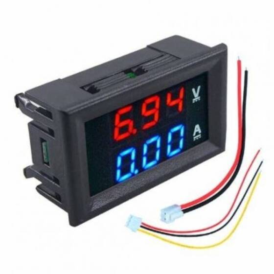 Çift Led 0-28 İnç Ekran DC0-100V 50A Gerilim Ve Akım Testi Dijital Enstrüman Dijital Metre Paneli Amplifikatör Mavi LED 50A Şant - 1