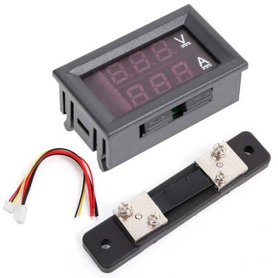 Çift Led 0-28 İnç Ekran DC0-100V 50A Gerilim Ve Akım Testi Dijital Enstrüman Dijital Metre Paneli Amplifikatör Mavi LED 50A Şant - 4
