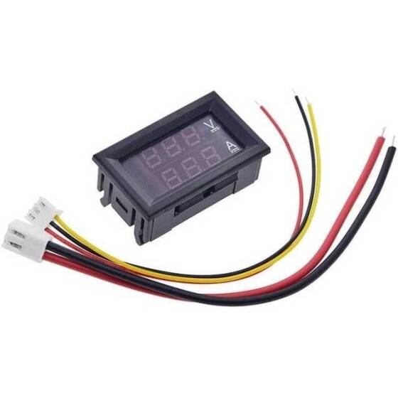 Çift Led 0-28 İnç Ekran DC0-100V Gerilim Ve Akım Testi Dijital Enstrüman Dijital Metre Paneli Amplifikatör Kırmızı Mavi 10A - 1