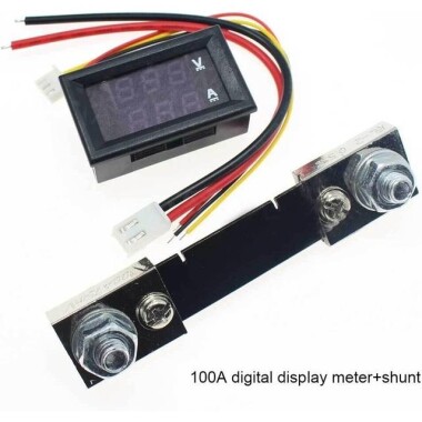 Çift Led 0-28 İnç Ekran DC0-100V Gerilim Ve Akım Testi Dijital Enstrüman Dijital Metre Paneli Amplifikatör Kırmızı Mavi 10A - 3
