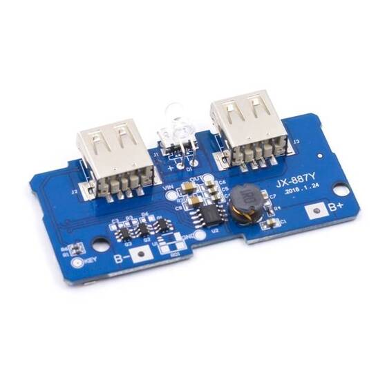 Çift Mikro USB 3.7V 5V 2A Mobil Güç Bankası DIY 18650 Lityum Pil Şarj Cihazı PCB Kiti güçlendirici Yükseltme Modül Led - 1