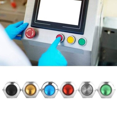 Çıkık Kafa 12mm Su Geçirmez Kendinden Sıfırlamalı Metal Push Buton Işıksız - 5