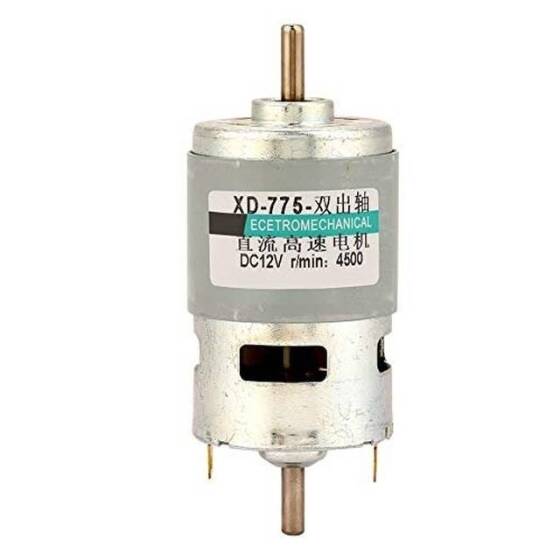 D Şaft 775 12V 4500RPM Yüksek Hızlı Yüksek Torklu DC Motor Çift Şaftlı - 1