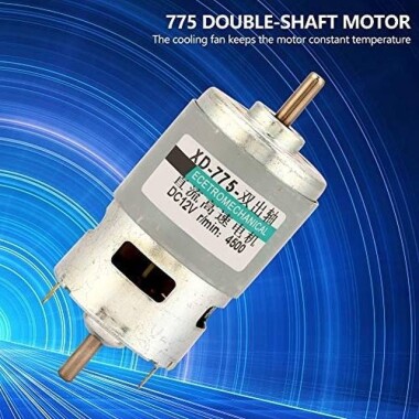 D Şaft 775 12V 4500RPM Yüksek Hızlı Yüksek Torklu DC Motor Çift Şaftlı - 3
