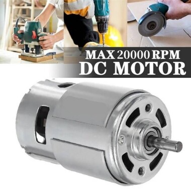 D Şaft 775 24V 10000RPM Yüksek Hızlı Yüksek Torklu DC Motor Çift Şaftlı - 5