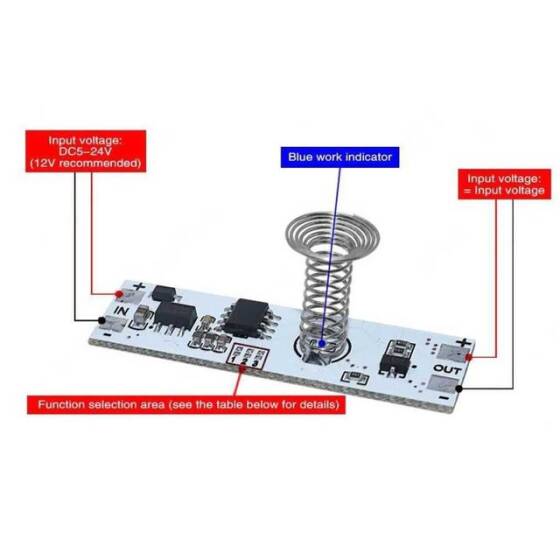 DC 9-24V 3A Kapasitif Dokunmatik Led Sürücü Dimmer Modül - 4