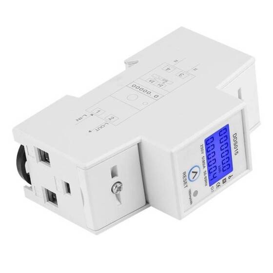 DDS015 5-80A 230V 50Hz Dijital LCD Tek Fazlı Enerji Ölçer Watt Metre DIN Ray Montajı - Pilsiz - 4