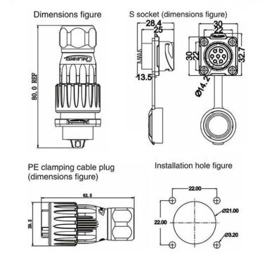 DH-20-C07PE-03-001 7 Pin Su Geçirmez Konnektör - Erkek - 2