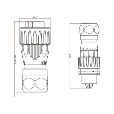 DH-24-C24PE-03-001 24 Pin Su Geçirmez Konnektör - Erkek - 2