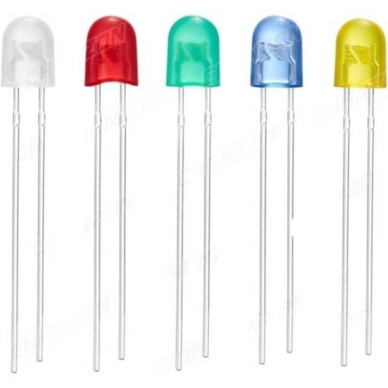 3V 20mA 546 Beyaz Oval Led 28mm Bacak Uzunluğu - 1